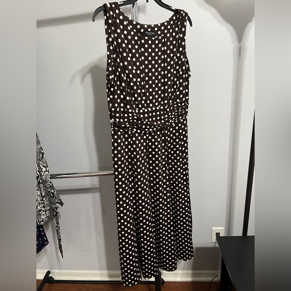 Brown polka dot dress